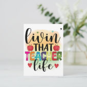 Living That Teacher Life - Gift For Teachers Briefkaart (Staand voorkant)