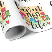 Living That Teacher Life - Gift For Teachers Cadeaupapier (Rol Hoek)