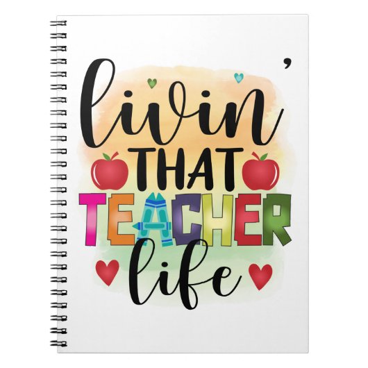 Living That Teacher Life - Gift For Teachers Notitieboek (Voorkant)
