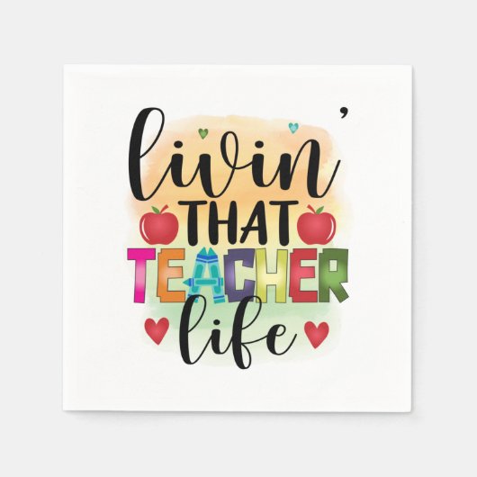 Living That Teacher Life - Gift For Teachers Servet (Voorkant)