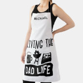 Living The Dad Life BBQ Bier Gepersonaliseerde naa Schort (Insitu)