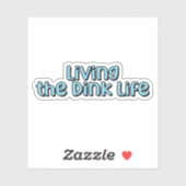 Living the Dink Life Blue Retro Pickleball Tekst Sticker (Vel)