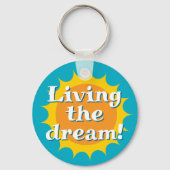 Living the dream keychain with sunny logo (Achterkant)