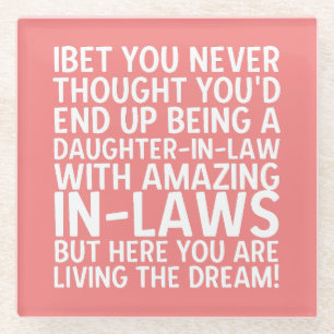 Living The Dream schoondochter grappig Glazen Onderzetter