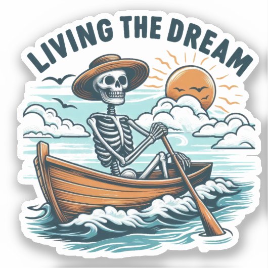 Living The Dream - Skelet (2) Sticker (Voorkant)
