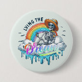Living The Dream - Skelet Ronde Button 7,6 Cm (Voorkant)