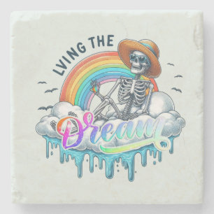 Living The Dream - Skelet Stenen Onderzetter