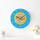 Living the dream wall clock with sunny dial grote klok (Huis)