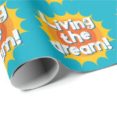 Living the dream wrapping paper for retired one cadeaupapier (Rol Hoek)