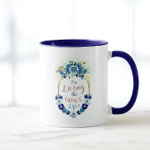 Living the Grace Life Elegante Blauwe Bloemen Quot Mok