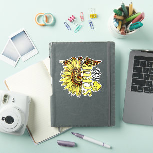 Living The Scrub Life Verpleegster Zonnebloem Luip Sticker
