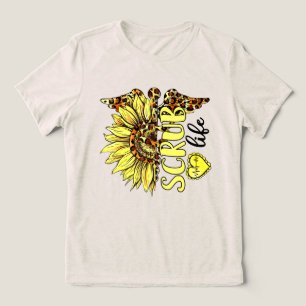 Living The Scrub Life Verpleegster Zonnebloem Luip Tri-Blend Shirt