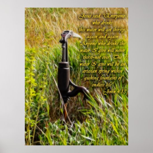 Living Water John 4 Inspirerend Poster (Voorkant)