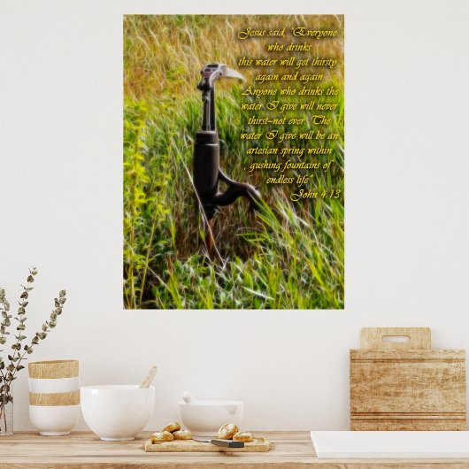 Living Water John 4 Inspirerend Poster (Keuken)