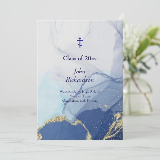 Living Waters 2025 Afstudeerfeest Orthodox Kaart (Staand voorkant)