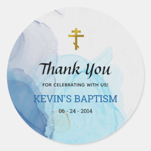Living Waters Orthodox Christelijk Baptisme Ronde Sticker (Voorkant)