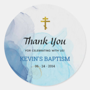 Living Waters Orthodox Christelijk Baptisme Ronde Sticker