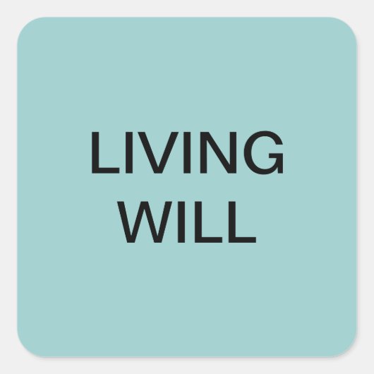 Living Will Medical Chart Labels (Voorkant)