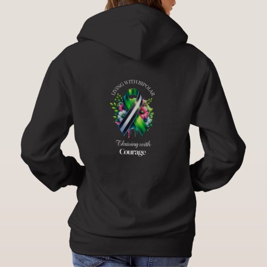 Living with Bipolar | Thriving with Courage Hoodie (Achterkant)