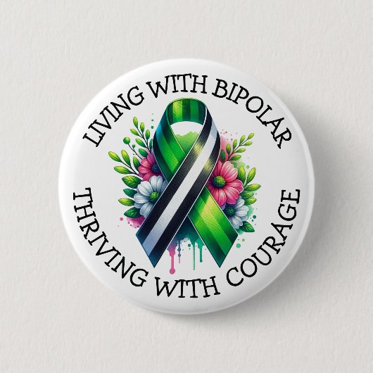 Living with Bipolar | Thriving with Courage Ronde Button 5,7 Cm (Voorkant)