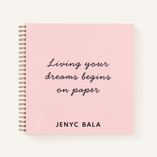 Living Your Dreams Blush Pink Design Notitieboek (Voorkant)