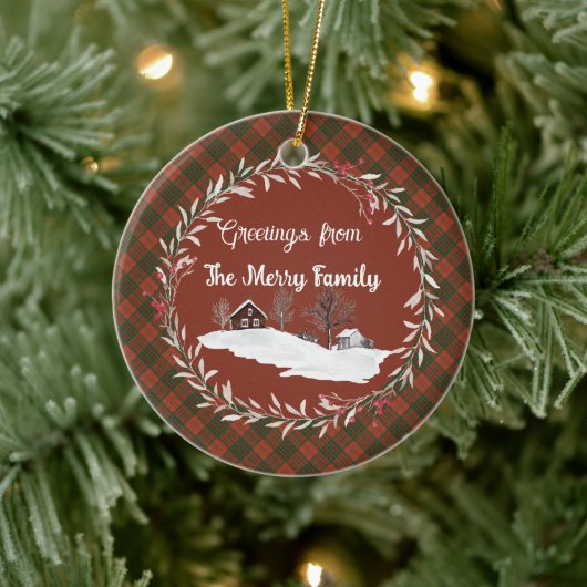 Livingston Ancient Original Scottish Tartan Keramisch Ornament (Boom)