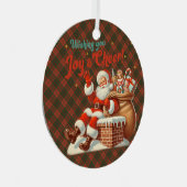 Livingston Ancient Scottish Tartan Christmas Metalen Ornament (Voorkant Rechts)