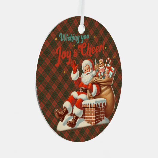 Livingston Ancient Scottish Tartan Christmas Metalen Ornament (Voorkant Rechts)