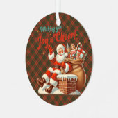 Livingston Ancient Scottish Tartan Christmas Metalen Ornament (Voorkant links)