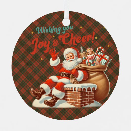 Livingston Ancient Scottish Tartan Christmas Metalen Ornament (Voorkant)