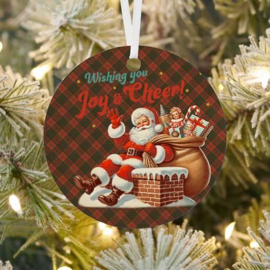 Livingston Ancient Scottish Tartan Christmas Metalen Ornament (Insitu)