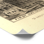 Livingston Montana 1883 Antiek Panoramische Kaart Poster (Hoek)