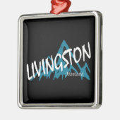 Livingston Montana Mountain Metalen Ornament (Links)