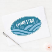 Livingston Montana Outdoors Ovale Sticker (Envelop)