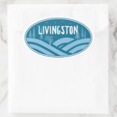 Livingston Montana Outdoors Ovale Sticker (Tas)