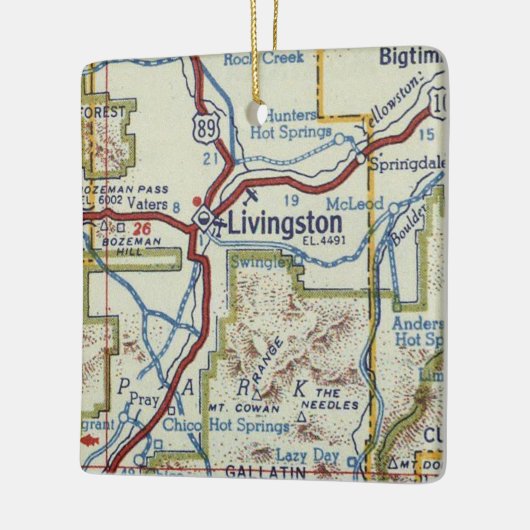 Livingston MT  kaart Keramisch Ornament (Links)