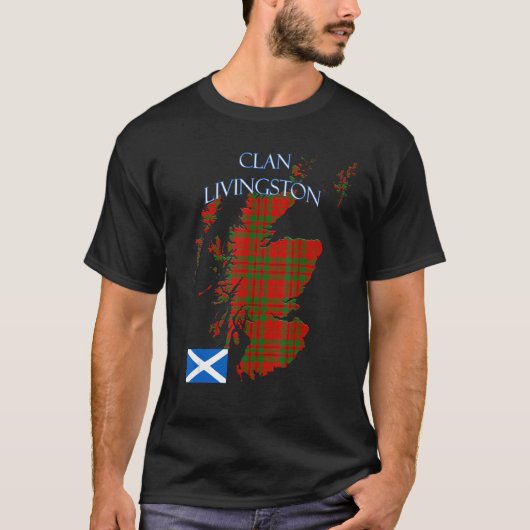 Livingston Scottish Clan Tartan Schotland T-shirt (Voorkant)