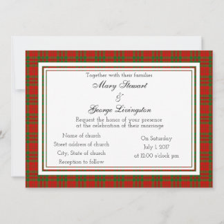 Livingston Scottish Wedding Invitation Kaart