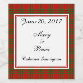 Livingston Scottish Wedding Wine Label Wijn Etiket (Enkel label)