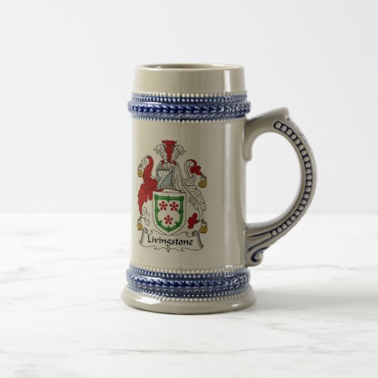 Livingstone Coat of Arms Stein - Family Crest Bierpul (Rechts)
