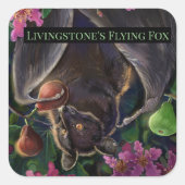 Livingstone Flying Fox Vierkante Sticker (Voorkant)