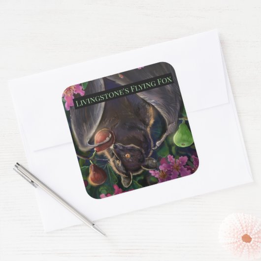Livingstone Flying Fox Vierkante Sticker (Envelop)