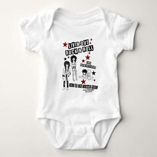 LIVIN'OUT ROCK'N'ROLL FILM PREMIERE MERCHANDISE ROMPER (Voorkant)
