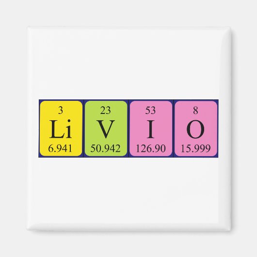 Livio periodieke table name magnet (Voorkant)