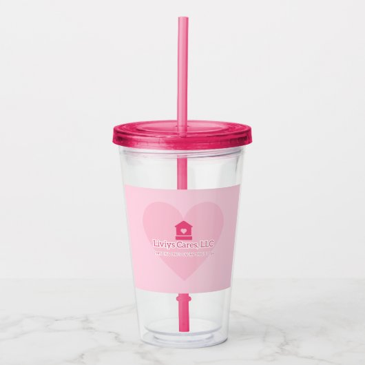 Liviys Cares Logo Acryl Drinkbeker (Voorkant)