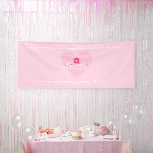 Liviys Cares Logo Spandoek (Feest)