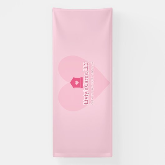 Liviy's Cares Logo Spandoek (Verticaal)