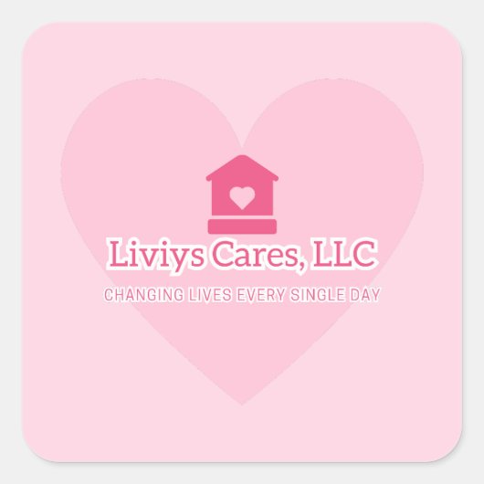 Liviys Cares Logo Vierkante Sticker (Voorkant)