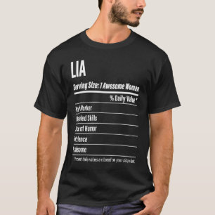LIvoedingswaarden voor calorieën van de grootte T-shirt