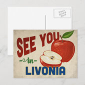 Livonia Michigan Apple - Vintage Travel Briefkaart (Voorkant / Achterkant)